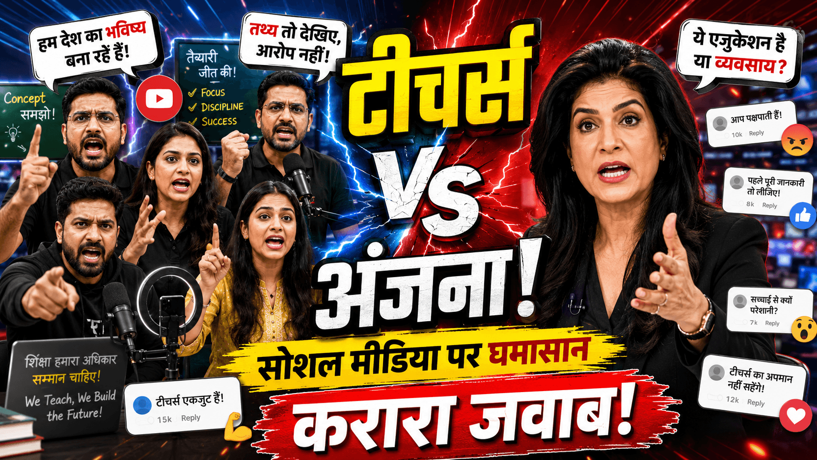 यूट्यूब टीचर्स बनाम अंजना ओम कश्यप: सोशल मीडिया पर छिड़ा घमासान, ऑनलाइन शिक्षकों ने दिया करारा जवाब
